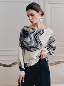 Anewsta Áo kiểu nữ mới về, họa tiết sọc đen trắng thanh lịch, phù hợp cho công sở, đi làm hàng ngày. - trắng - Xem 7