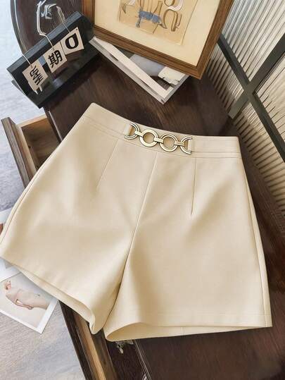 Franclia 女士纯色简约休闲短裤，秋季款