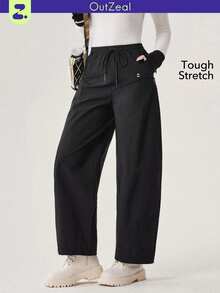OutZeal 女士防水抽绳腰带深口袋工装户外裤露营徒步 - 黑色 - 查看 1
