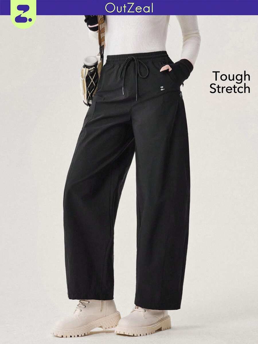 OutZeal 女士防水抽绳腰带深口袋工装户外裤露营徒步 - 黑色 - 查看 1