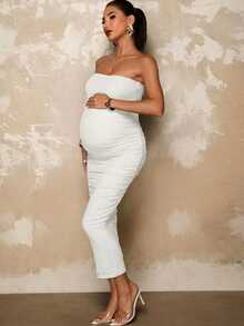 MaterniChic Vestido elegante de maternidad para el sol - Blanco - Ver 5