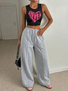 SHEIN Tall 女士宽松版型前缝细节运动裤