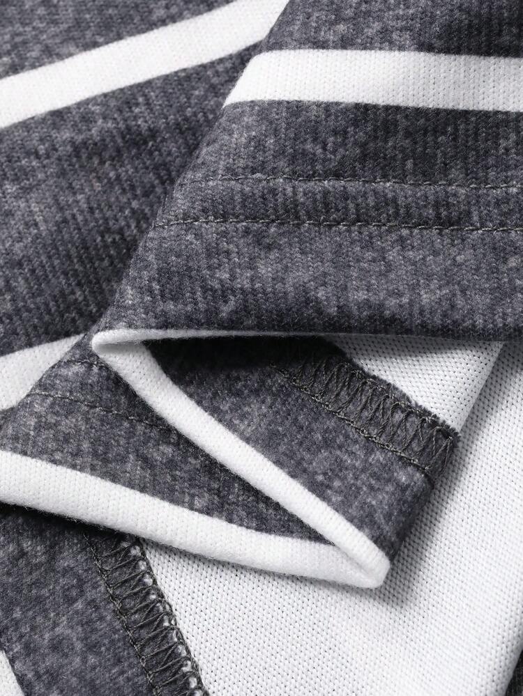 Multi-Color Striped T-Shirt With Men's Loungewear Set, Autumn