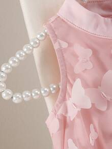 SHEIN 1件装女婴可爱百搭立体蝴蝶结编织公主袖连衣裙，适合生日派对、晚宴、演出、婚礼、洗礼、开幕式、室内外活动、日常穿着、运动、玩耍、聚会、拍照、度假、节日等场合，适合秋冬季节，适合聚会和郊游等。粉色蝴蝶结连衣裙，幼儿粉色连衣裙，女童粉色蝴蝶结连衣裙，女婴粉色连衣裙，女童粉色连衣裙，儿童 - 粉色 - 查看 7