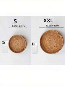 1 件日式手工编织储物篮，纯色藤条编织篮，适合家庭、客厅、餐厅和户外野餐情人节、情人节婚礼、生日