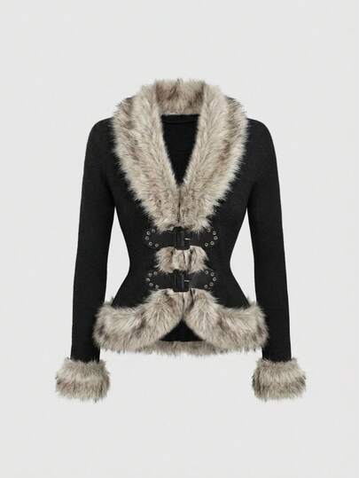 Vintage Hippie Patchwork Flauschige Strickjacke Hemd für Frauen