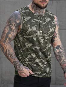 Manfinity Homme Men's Fashionable Camouflage Vest, Casual Cool For Spring/Summer - Multicolor - View 6