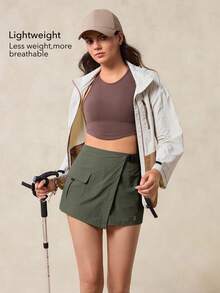 OutZeal 女士防水轻便工装口袋可调节按扣半身裙户外短裙徒步露营旅行