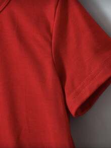 Shendy Vendy Camiseta para hombre de 100% algodón con cuello redondo y manga corta para hombre ideal para temporada de festividades y fiestas de año nuevo, celebraciones 2025 2026 - Rojo - Ver 3