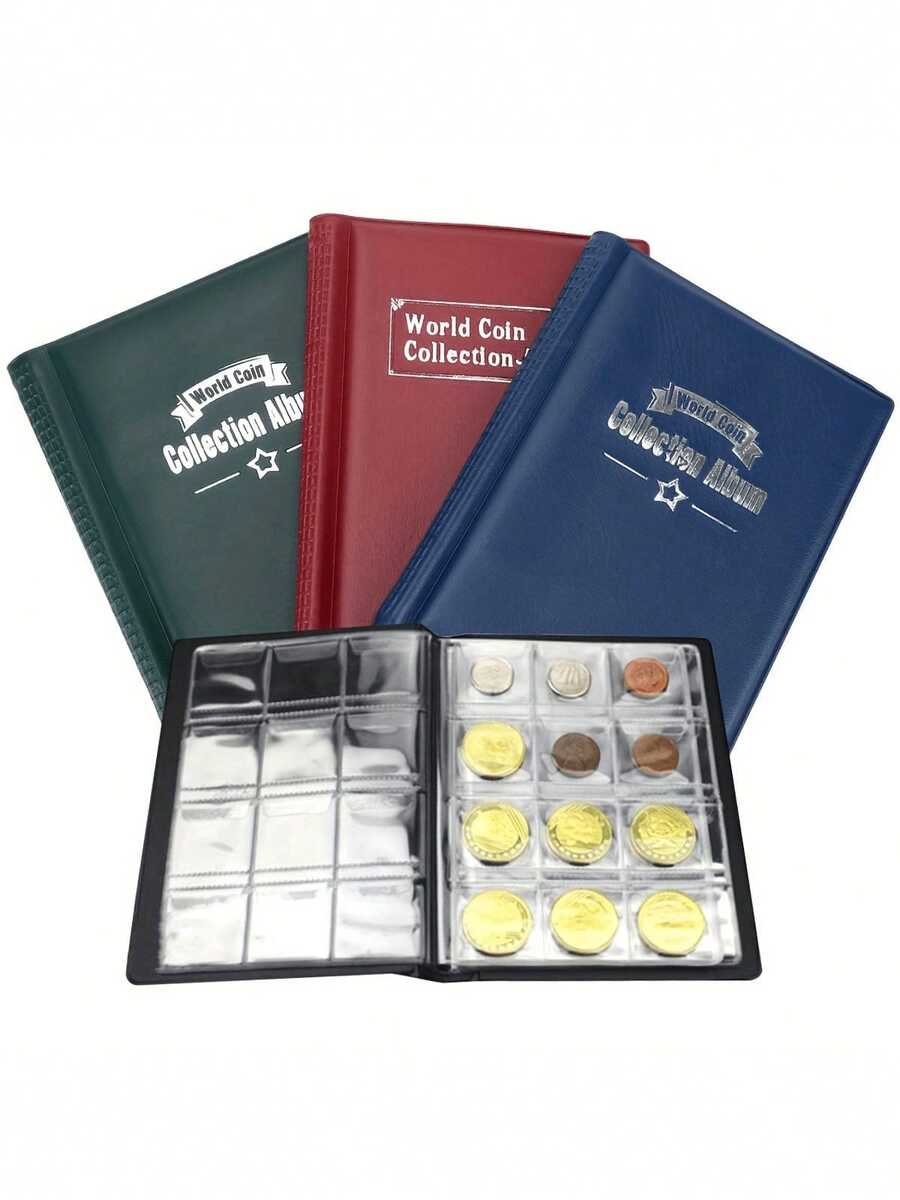 Pack Of 1 NICEYARD 120/60 Pocket Artificial PU Leather Coin Collection Album Book Collection Money Storage Bag PVC Film - Multicolor - View 1