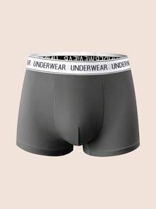 3pcs Men's Contrast Letter Tape Waist Comfortable Trunks - Multicolor - View 5