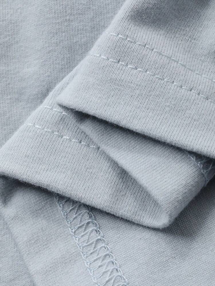 Men's Raglan Sleeve Contrast Color Loungewear Set, Spring/Summer