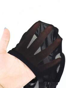 Charming & Cute Lace Trim Hollow-Out Mesh Mid-Rise Men's Sexy Underwear - Black - View 8