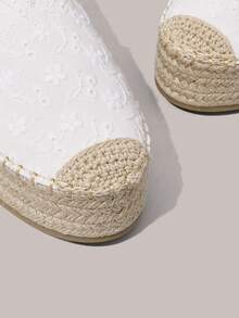 Styleloop Zapatos planos sin cordones para mujer, estilo bohemio, retro americano, bohemio, occidental, festival de música, atuendo de fiesta - Flor blanca - Ver 4