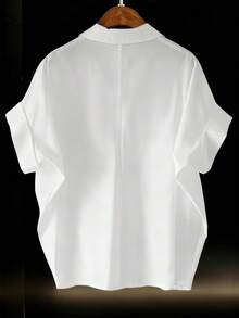 GlowEve CURVE Plus Size Women White Embroidered V-Neck Short Sleeve Blouse, Soft Fabric Sleeveless Shirt Top, Suitable For Graduation, Holidays, Valentine's Day, Music Festivals, Mother's Day, Halloween, Thanksgiving, Easter, National Day, Dances, Dates, Parties, Weddings, Outdoor Activities