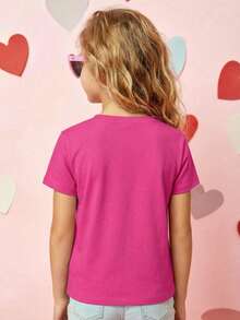 Young Girls T-Shirts - 亮粉色 - 查看 3