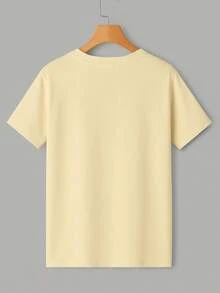 Shendy Vendy Men's 100% Cotton T-Shirt With Round Neck And Short Sleeves, Ideal For The Holiday Season And New Year's Celebrations 2025 2026 - 香檳色 - 查看 4