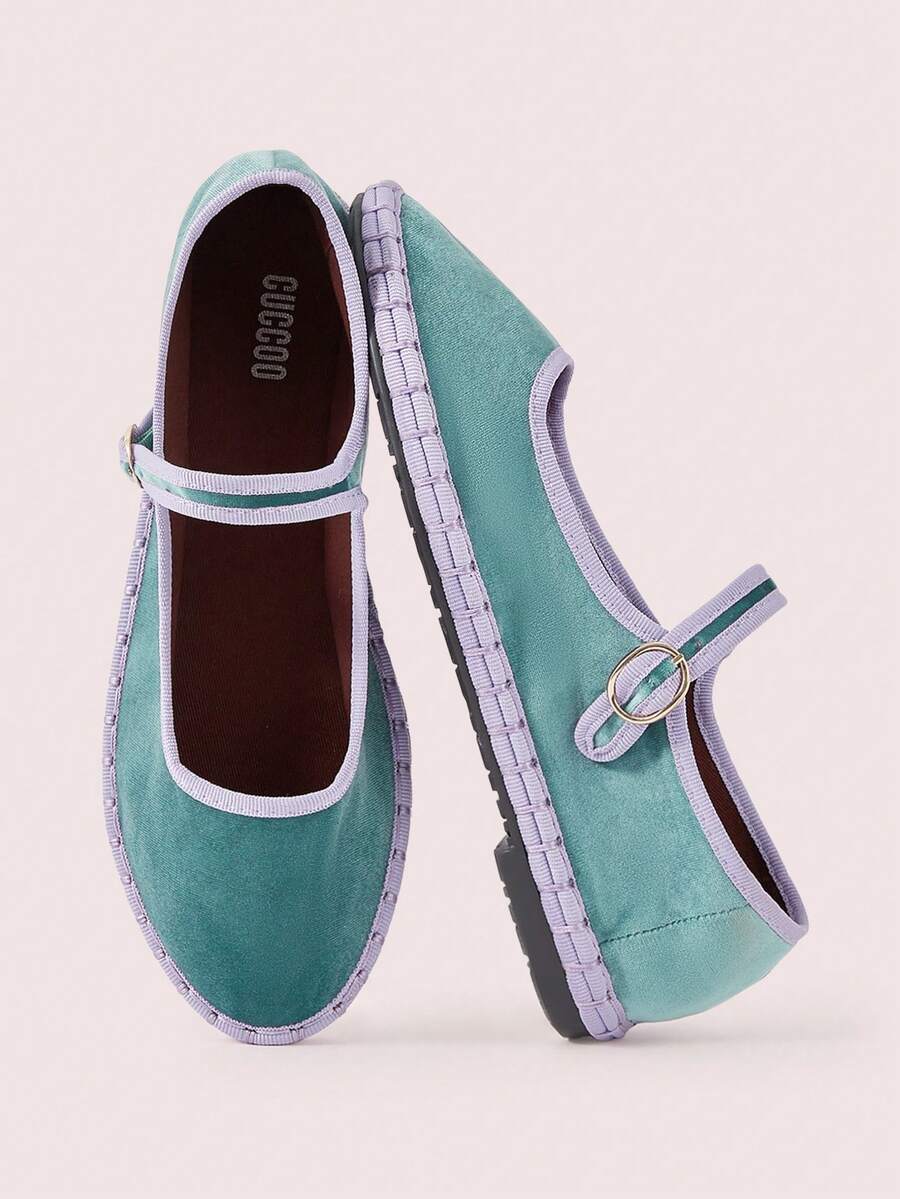 CUCCOO DOLLMOD Damskie czarne eleganckie aksamitne klasyczne wygodne płaskie buty typu Mary Jane - Lodowata woda - Zobacz 1