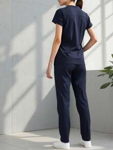HYGEA MEDICAL UNIFORMS HYGEA HANNIA ANTI-FLUID SURGICAL PAJAMAS - Navy Blue - View 2