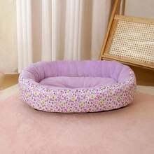 Giường ngủ cho chó cỡ trung bình thoải mái, nhà cho chó, mềm mại, họa tiết hoa dễ thương, giường sofa cho mèo nhỏ, đệm co giãn, phụ kiện chuồng mèo cỡ trung bình. - Nhiều màu - Xem 15
