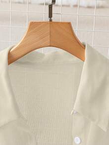 Lyxana Camisa de mujer de manga larga con botones y bolsillo de gasa corta - Albaricoque - Ver 3