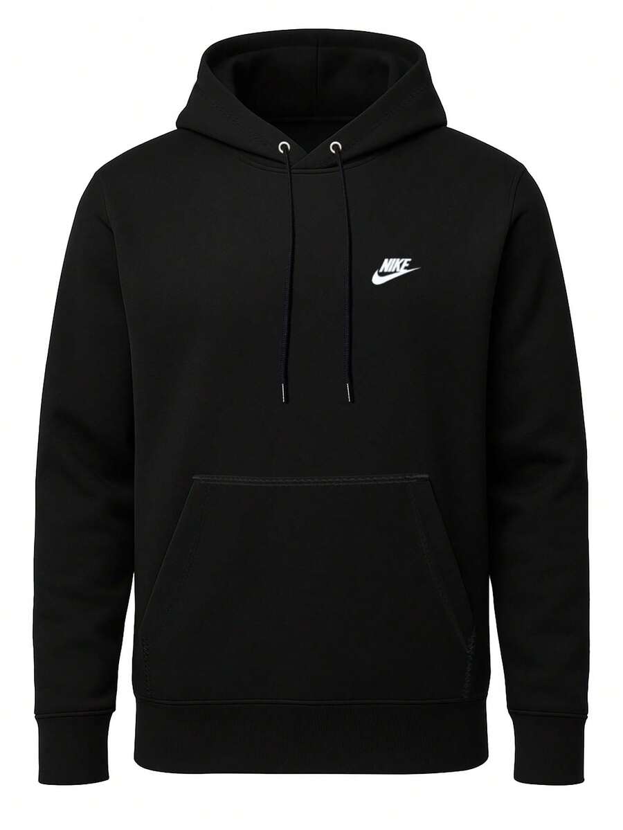 Nike Club Men's Hoodie Black - Black/Black/White - View 1