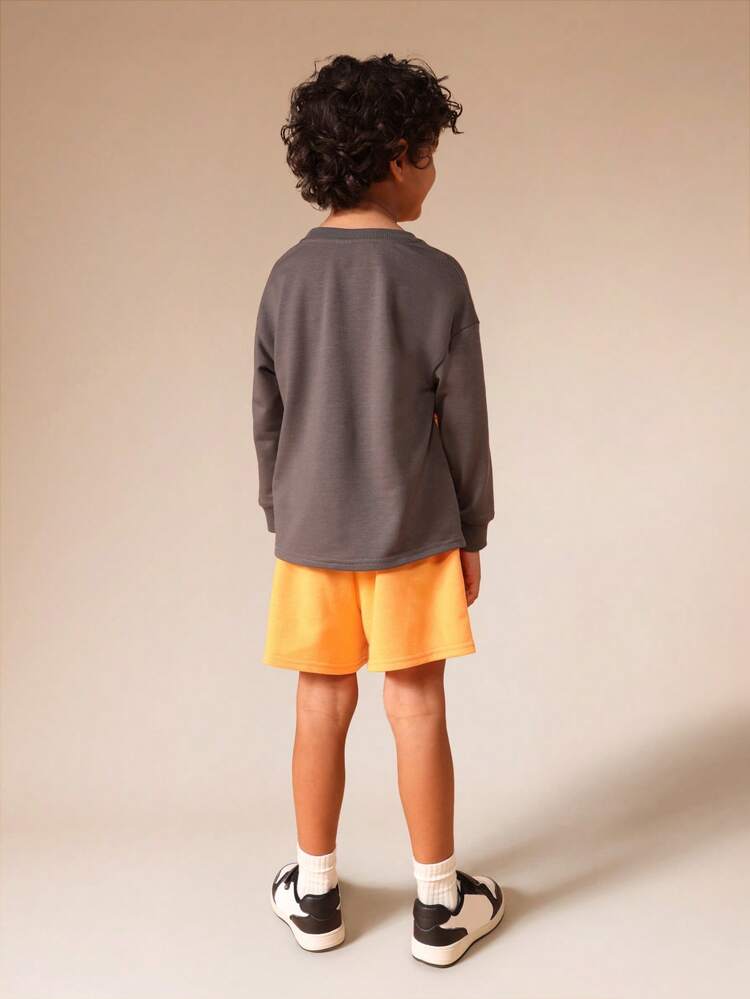 Dotted Print Sweatshirt And Shorts Set