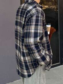 DAZY Plaid Loose Fit Men's Jacket And Coat, Spring/Autumn - Multicolor - View 2