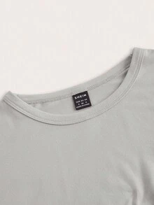 SHEIN EZwear Set de 4 camisetas ajustadas de mujer de cuello redondo y manga corta, adecuadas para el verano - Multicolor - Ver 5