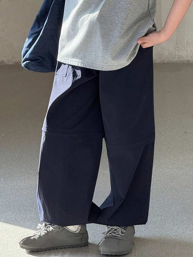 Tween Boy Casual Solid Color Drawstring Pants