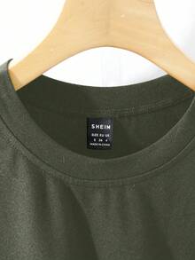 GlowEve Camiseta casual de mujer con cuello redondo elástico, manga raglán y bajo asimétrico con volantes en bloque de color para otoño/invierno - Multicolor - Ver 4