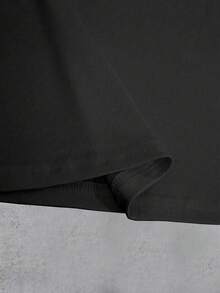 Manfinity Dauomo Quần short thể thao nam mùa hè, kiểu dáng thường ngày, có dây rút ở eo và họa tiết chữ số & chữ cái. - màu đen - Xem 4