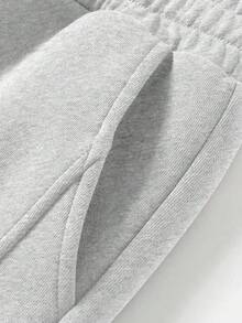 Plush Grey Jogger Cozy Heart Leopard - Grey - View 5