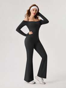 OutZeal Women Tummy Control Removable Pads Flared Strap Black Outdoor Jumpsuit Daily Casual - Black - View 7