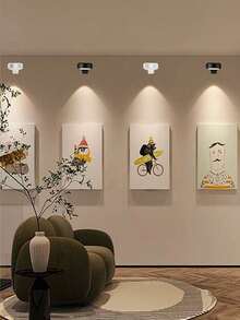 1个LED三色壁灯，3节AA电池供电，带遥控器、定时调光、磁吸式海报灯，适用于卧室画廊墙装饰灯 - 彩色 - 查看 5