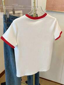 Resyla Casual Colorblock & Floral Print Short Sleeve T-Shirt, Summer - Multicolor - View 2