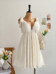 Soleia Vestido mini de mujer talla grande con textura de punto, parches y pliegues con lazo, adecuado para verano, primavera y Día de San Valentín