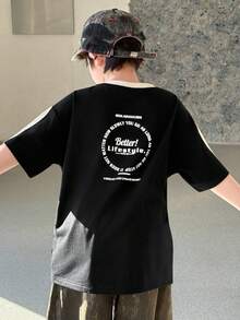 DAZY Tween Boys' Casual Graphic Print Round Neck Short Sleeve T-Shirt