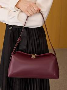 MOTF PREMIUM PU LEATHER KISS LOCK SHOULDER BAG