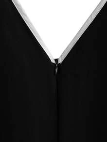 GlowEve CURVE Plus Size Summer Casual Elegant Contrast Trim Button Decor Dress - Black and White - View 5