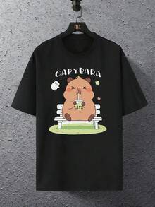 A children's clothing base short sleeved top, male/female, regular length, made of comfortable, breathable and machine washable fabric, suitable for daily outdoor travel and play, casual wear, versatile clothing for spring, autumn and summer - Negro - Ver 7