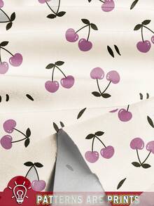 Rochie scurtă cu imprimeu de cireșe, model casual drăguț pentru băieți, cu imprimeu mini și volane, potrivită pentru vară, vacanțe relaxante, weekenduri la plajă, ținute drăguțe de vară, articole de vară pentru copii, stil coreean, mod de plajă activat, articole pentru ieșiri de vară