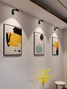 1个LED三色壁灯，3节AA电池供电，带遥控器、定时调光、磁吸式海报灯，适用于卧室画廊墙装饰灯 - 彩色 - 查看 4