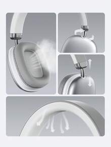 Teckwe Wireless Over-Ear Headphones With Microphone Foldable & Portable HiFi Stereo Sound Headset With Memory Foam Ear Cups - Silver - View 5