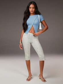 Athîral 女士休闲蓝色纽扣衬衫 - 藍色 - 查看 3