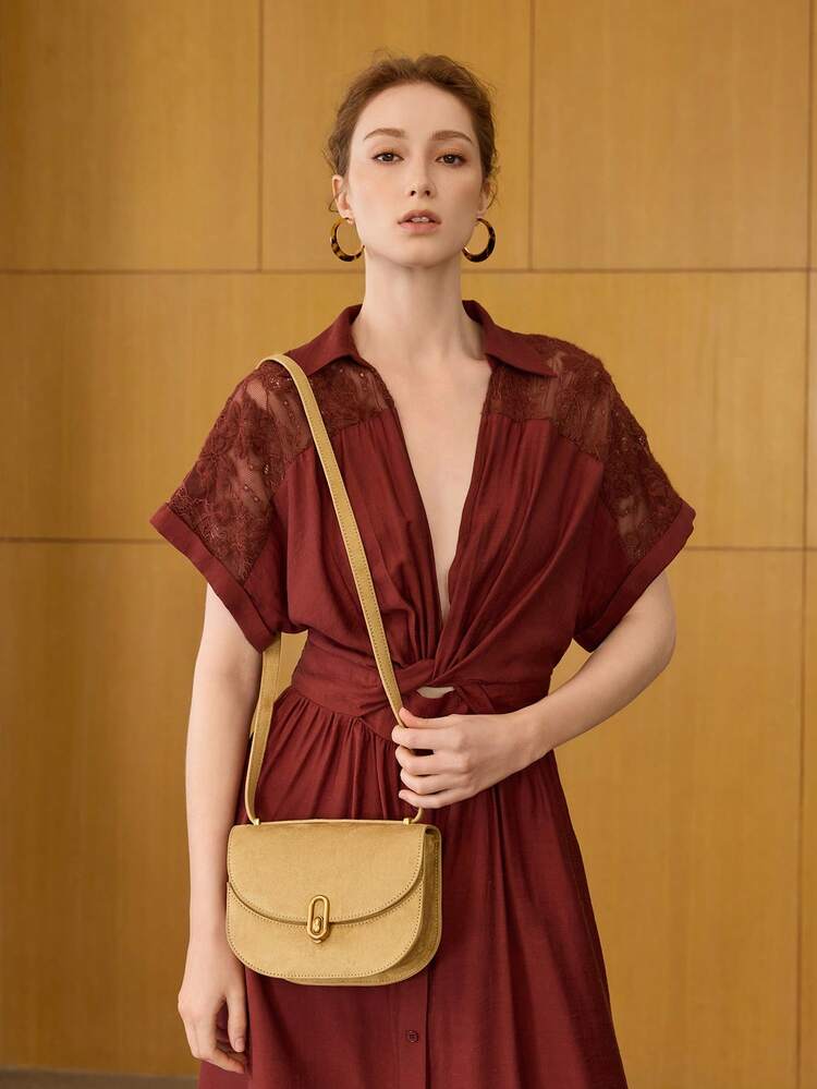 BOLSO CON SOLAPA DE MODA SENCILLA PARA MUJER