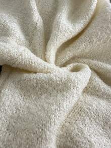 EURMUSE Cream Textured Knit Crop Top & Midi Skirt Two Pieces Set - Apricot - View 8