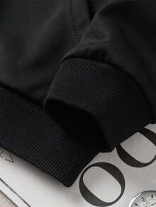Men's long-sleeved hooded sweatshirt for autumn and winter, fashionable and versatile casual basic hoodie - Negro - Ver 5