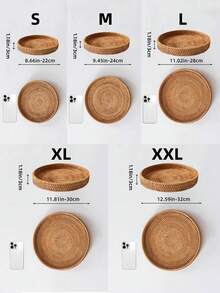 1 件日式手工编织储物篮，纯色藤条编织篮，适合家庭、客厅、餐厅和户外野餐情人节、情人节婚礼、生日