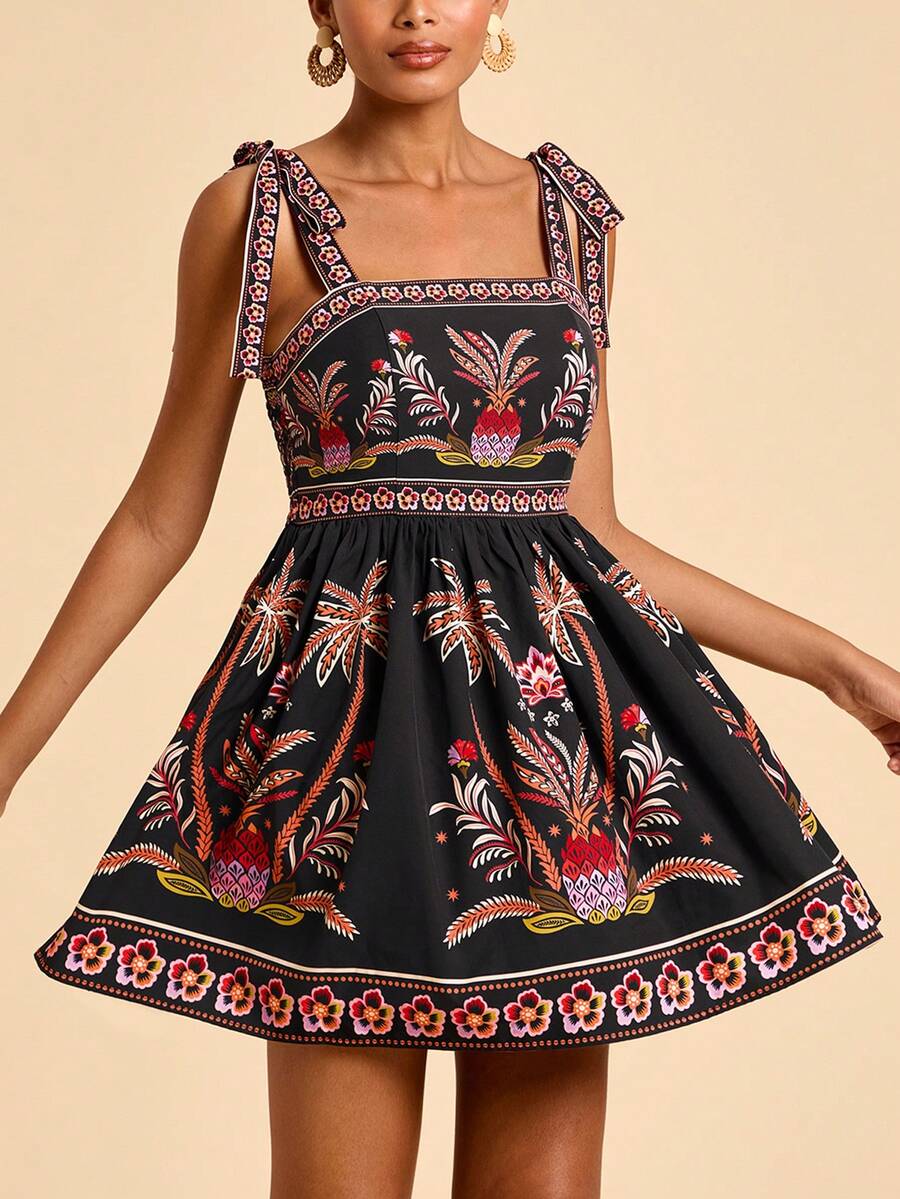 Travachic 女士度假印花梭织迷你连衣裙 - 彩色 - 查看 1